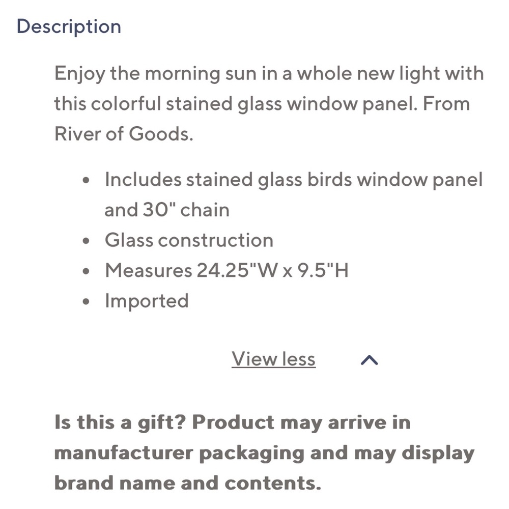 River of Goods Stained Glass Birds Window Panel - Picture 3 of 3